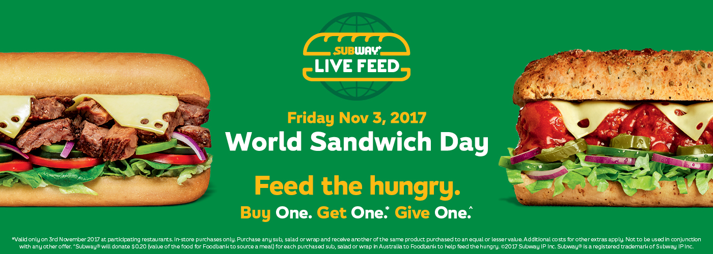 Subway World Sandwich Day OTR