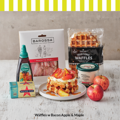 Waffles with Bacon, Apple & Maple