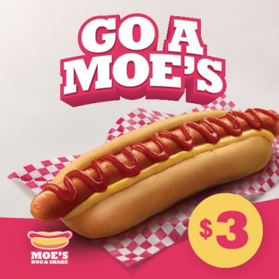 Moe's Traditional Dog for $3 only!