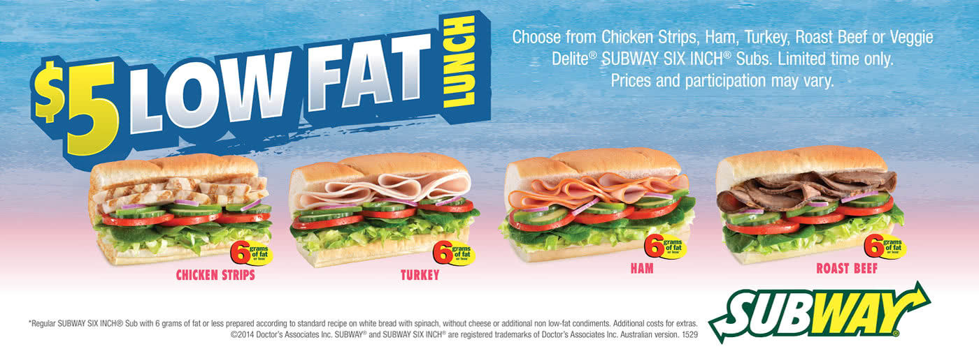 5 Low Fat Subs Banner Resized On The Run